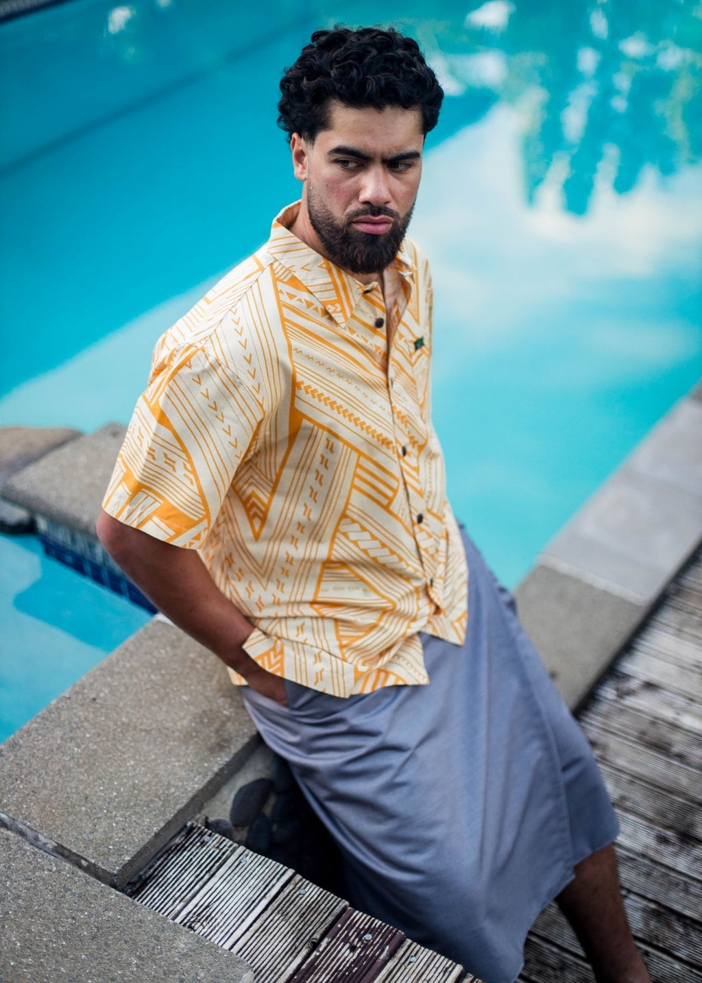 Eveni Pacific Men's Classic Elei Shirt - Noah Yellow
