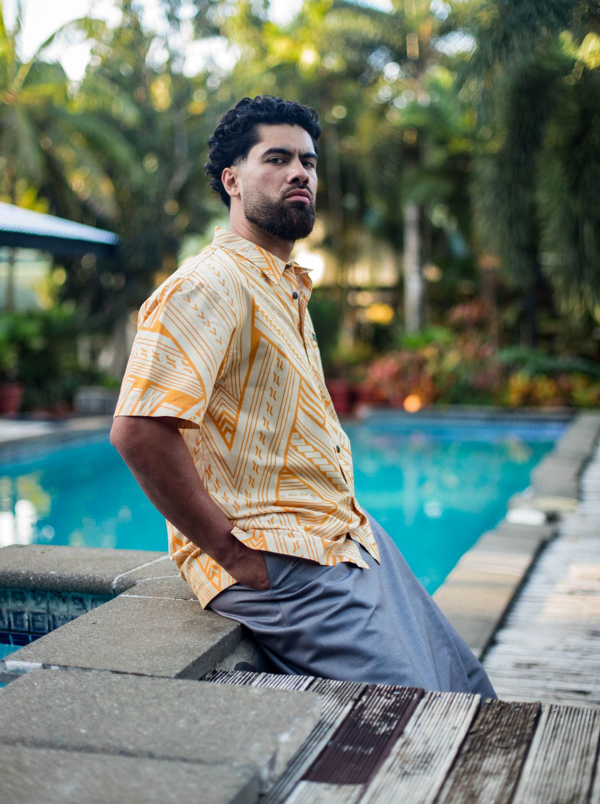 Eveni Pacific Men's Classic Elei Shirt - Noah Yellow