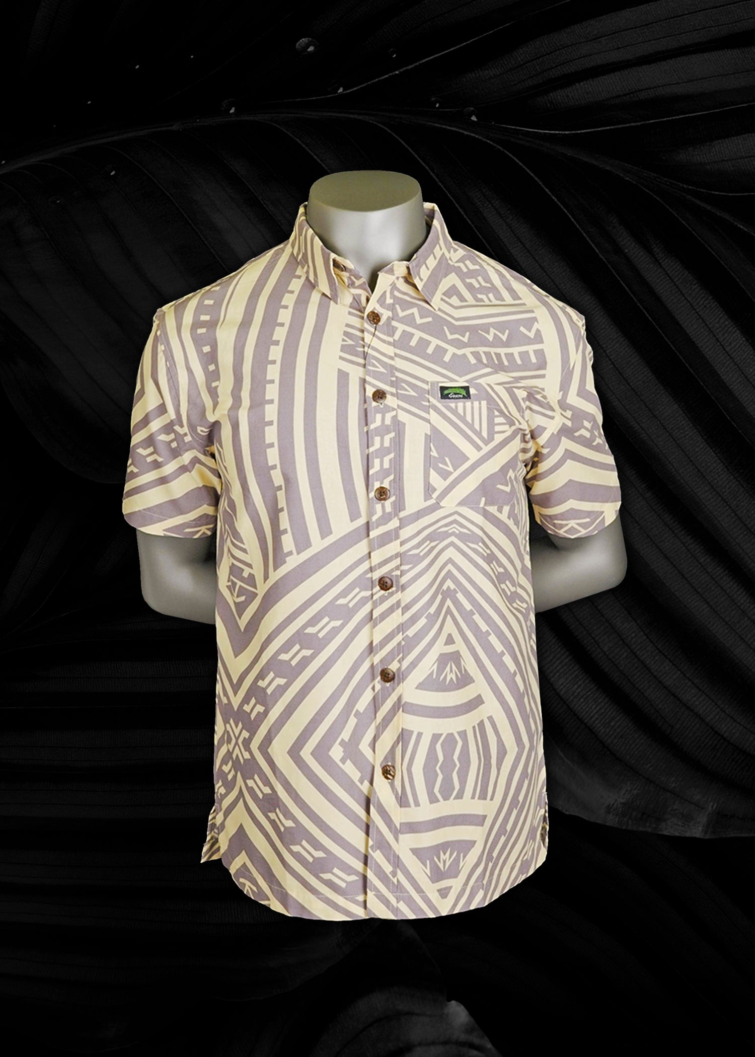 Eveni Pacific Men's Classic Elei Shirt - Premium Tan