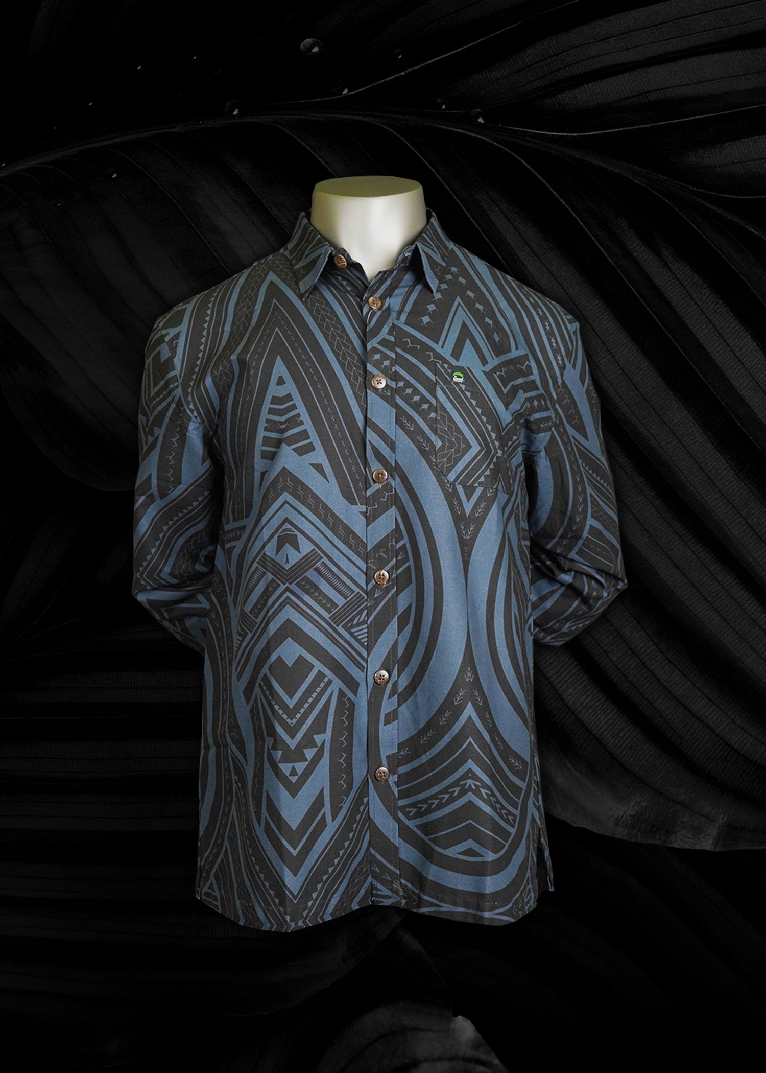 Eveni Pacific Mens Long Sleeve Shirt - Black Mamba