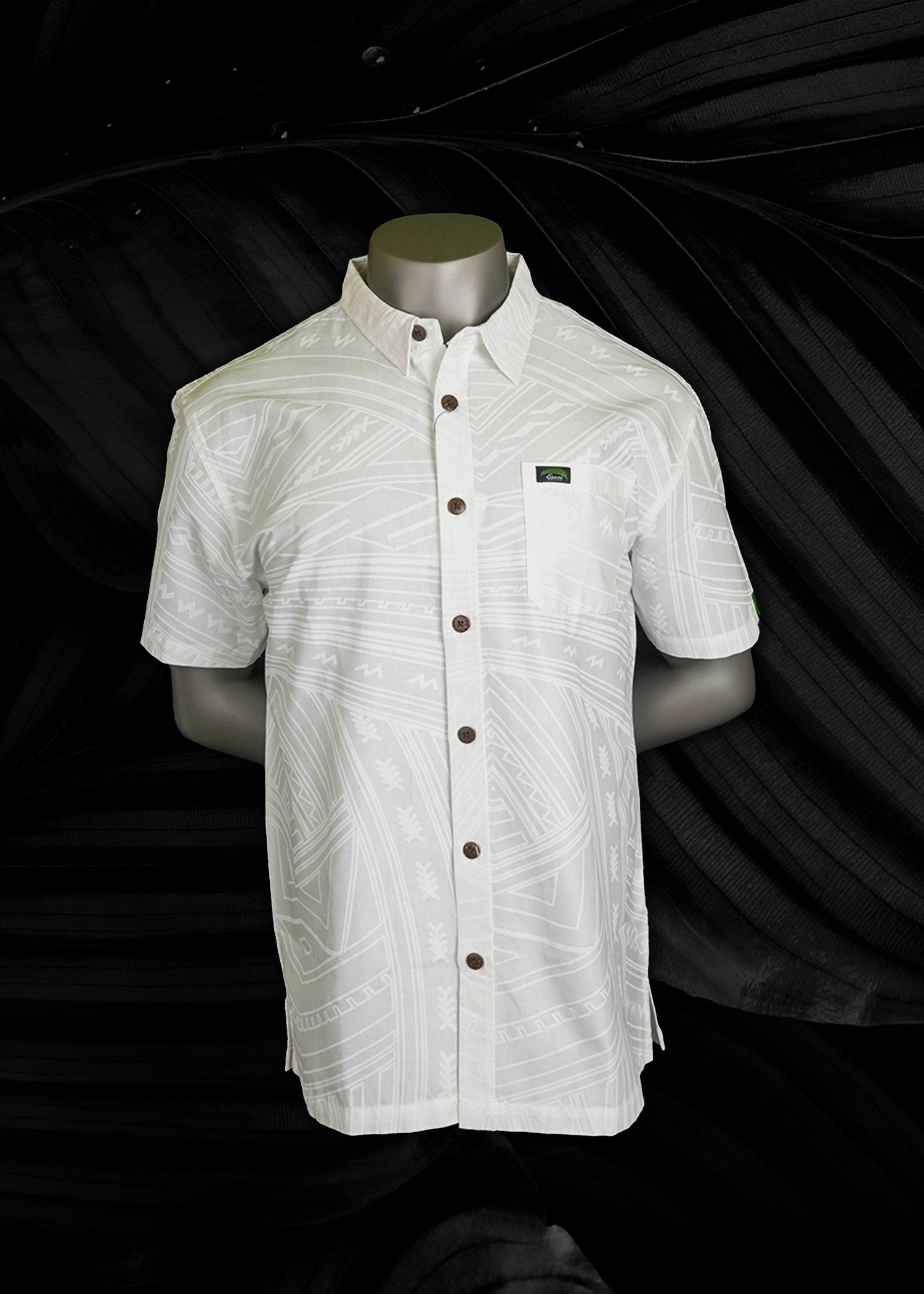 Eveni Pacific Men's Classic Elei Shirt - White Mist