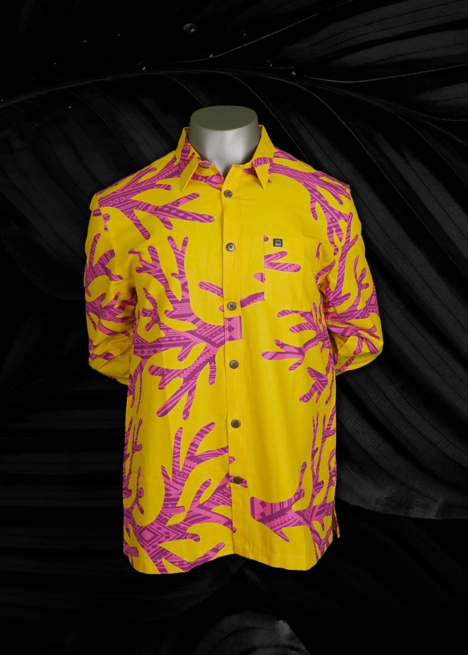 Eveni Pacific Mens Long Sleeve Shirt - Siren Yellow