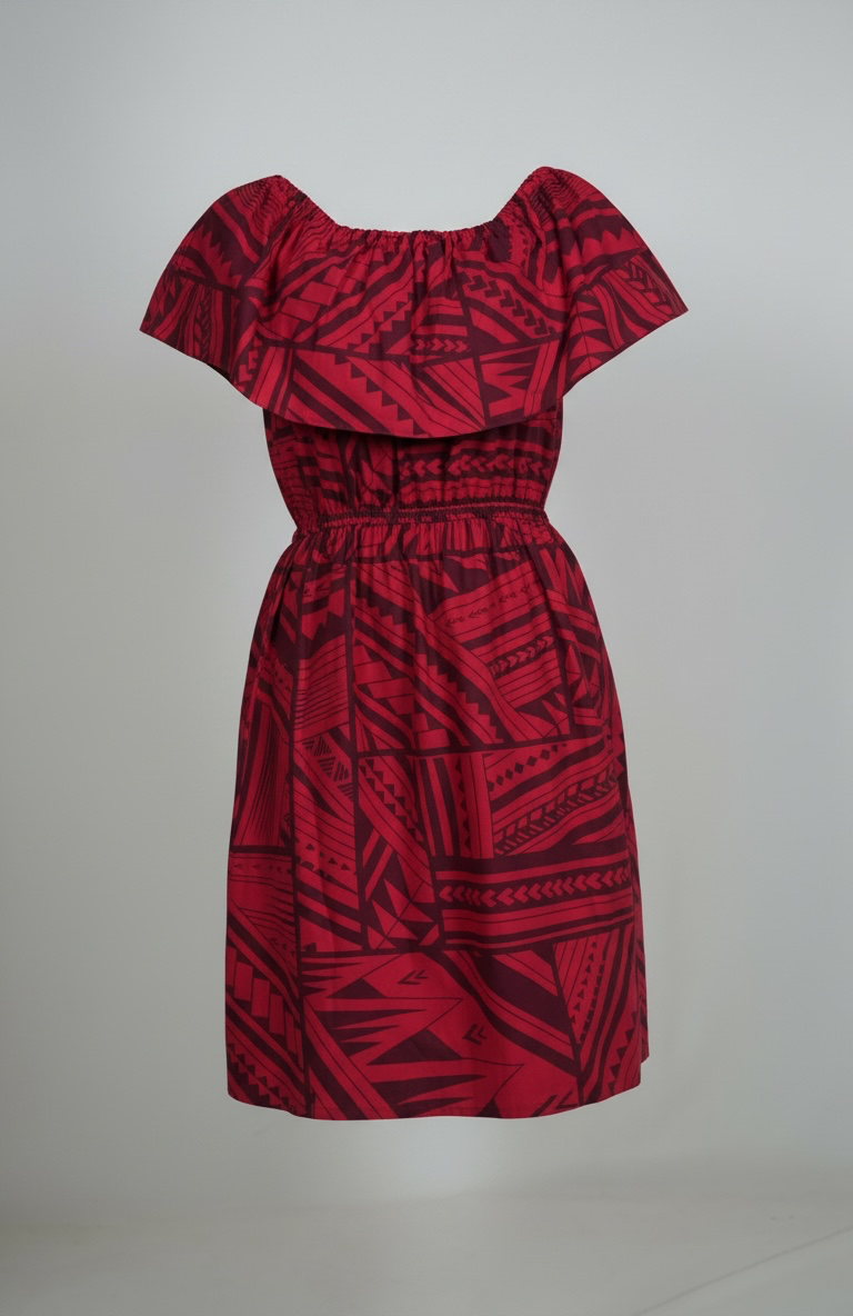 Eveni Pacific Ladies Bardot Dress - Matilda Red