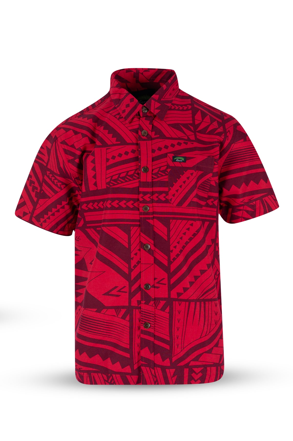 Eveni Pacific Men's Classic Elei Shirt - Matilda Red