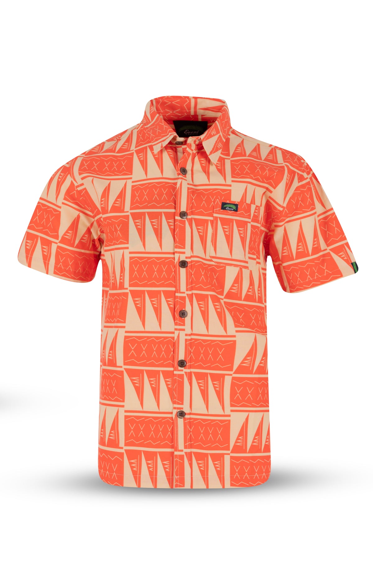 Eveni Pacific Men's Classic Elei Shirt - Mateo Orange