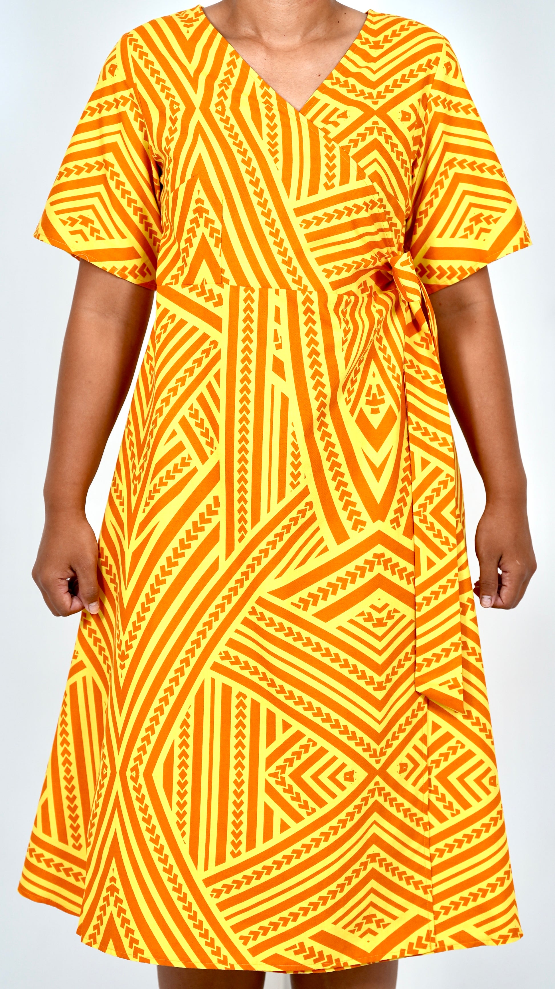Eveni Pacific Ladies Lily Wrap Dress - Yellow Horinzon Haze