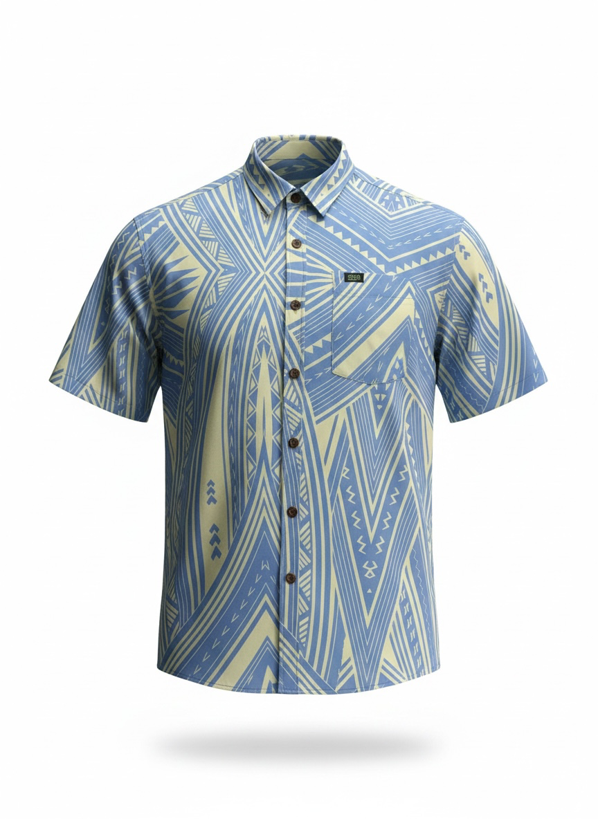 Eveni Pacific Men's Classic Elei Shirt - Elijah Yellow