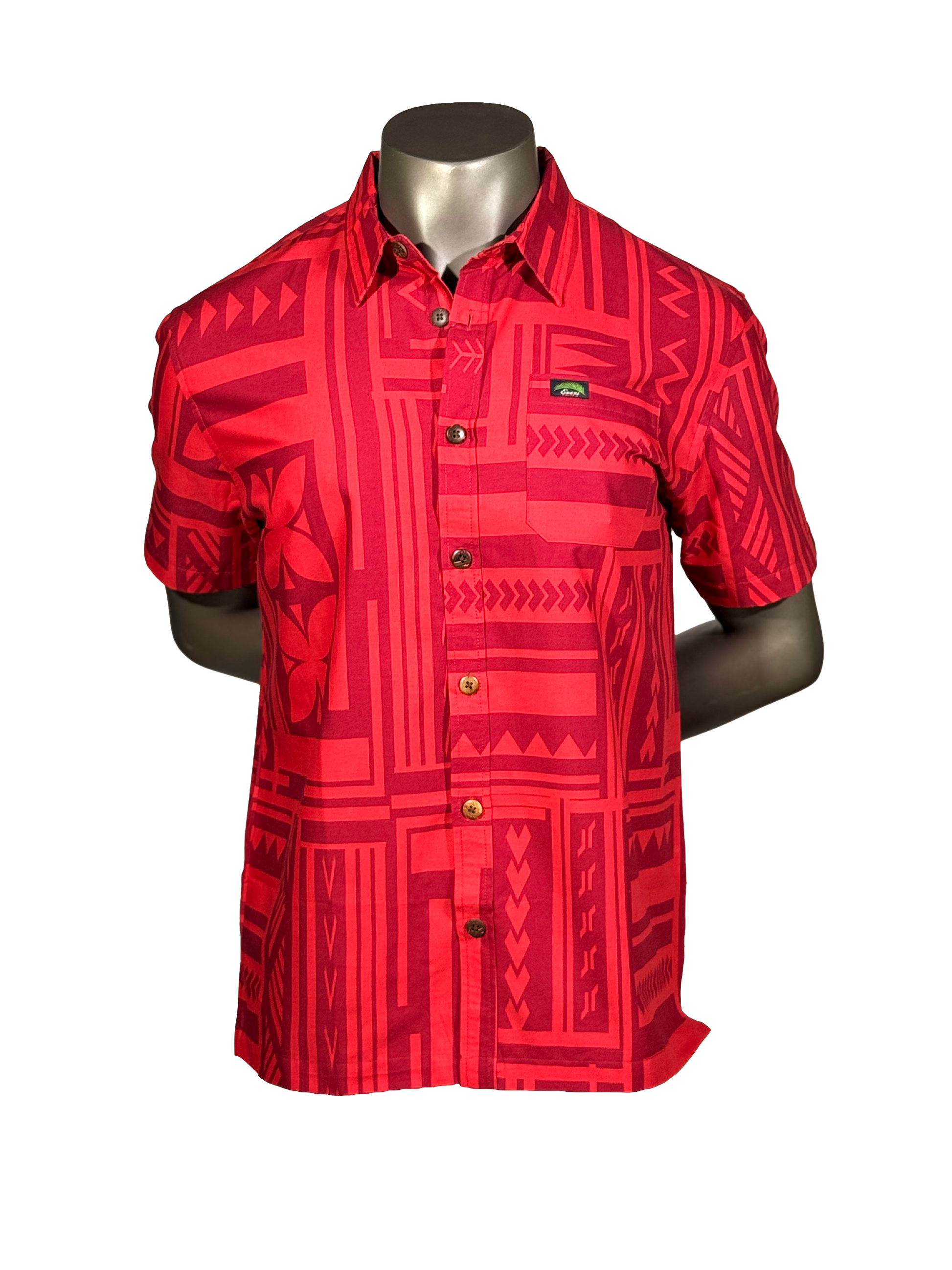 Eveni Pacific Men's Classic Elei Shirt - Big Apple Red