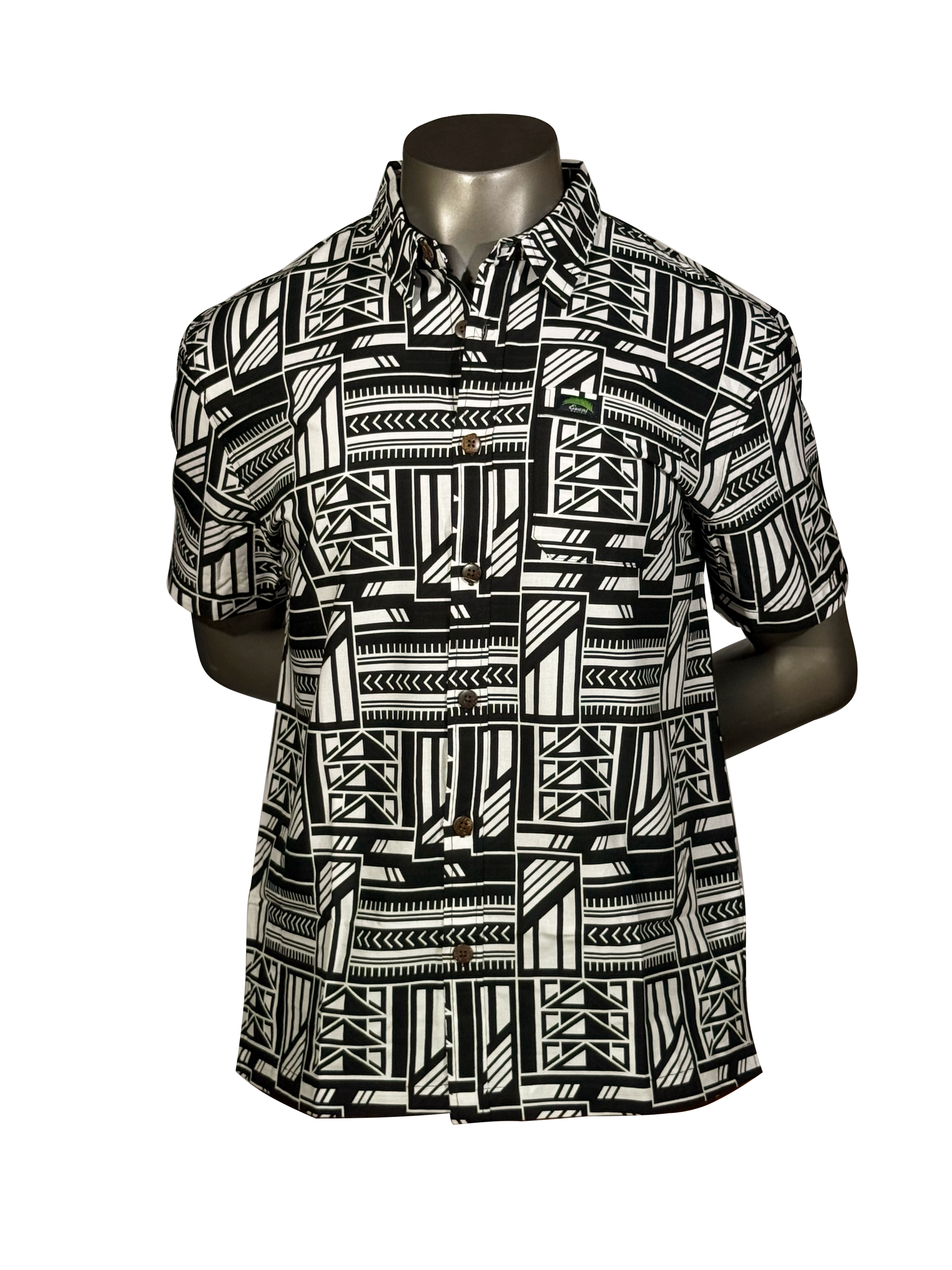 Eveni Pacific Men's Classic Elei Shirt - Black Clouds