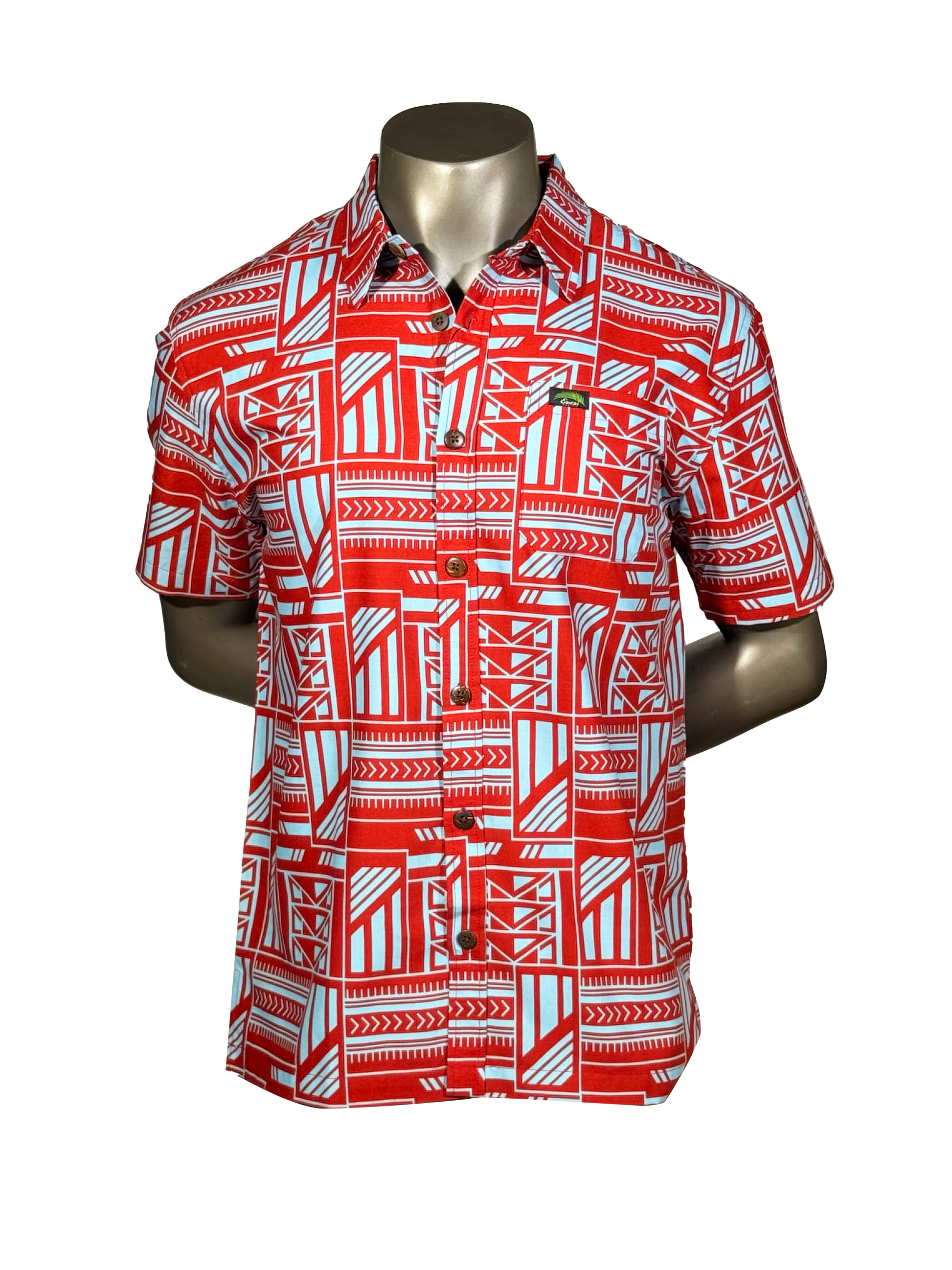 Eveni Pacific Men's Classic Elei Shirt - Mist Orange