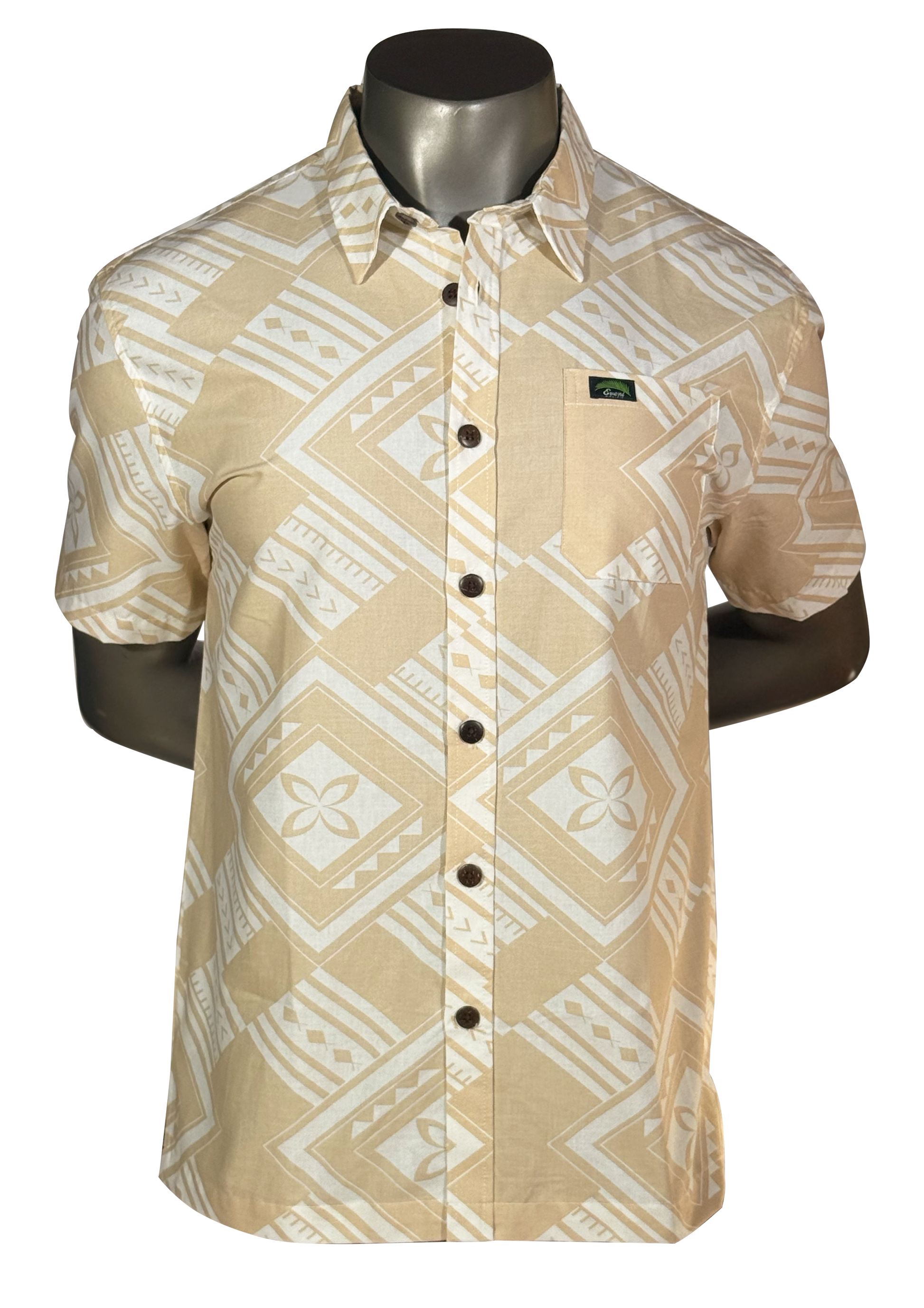 Eveni Pacific Men's Classic Elei Shirt - Shore Beige