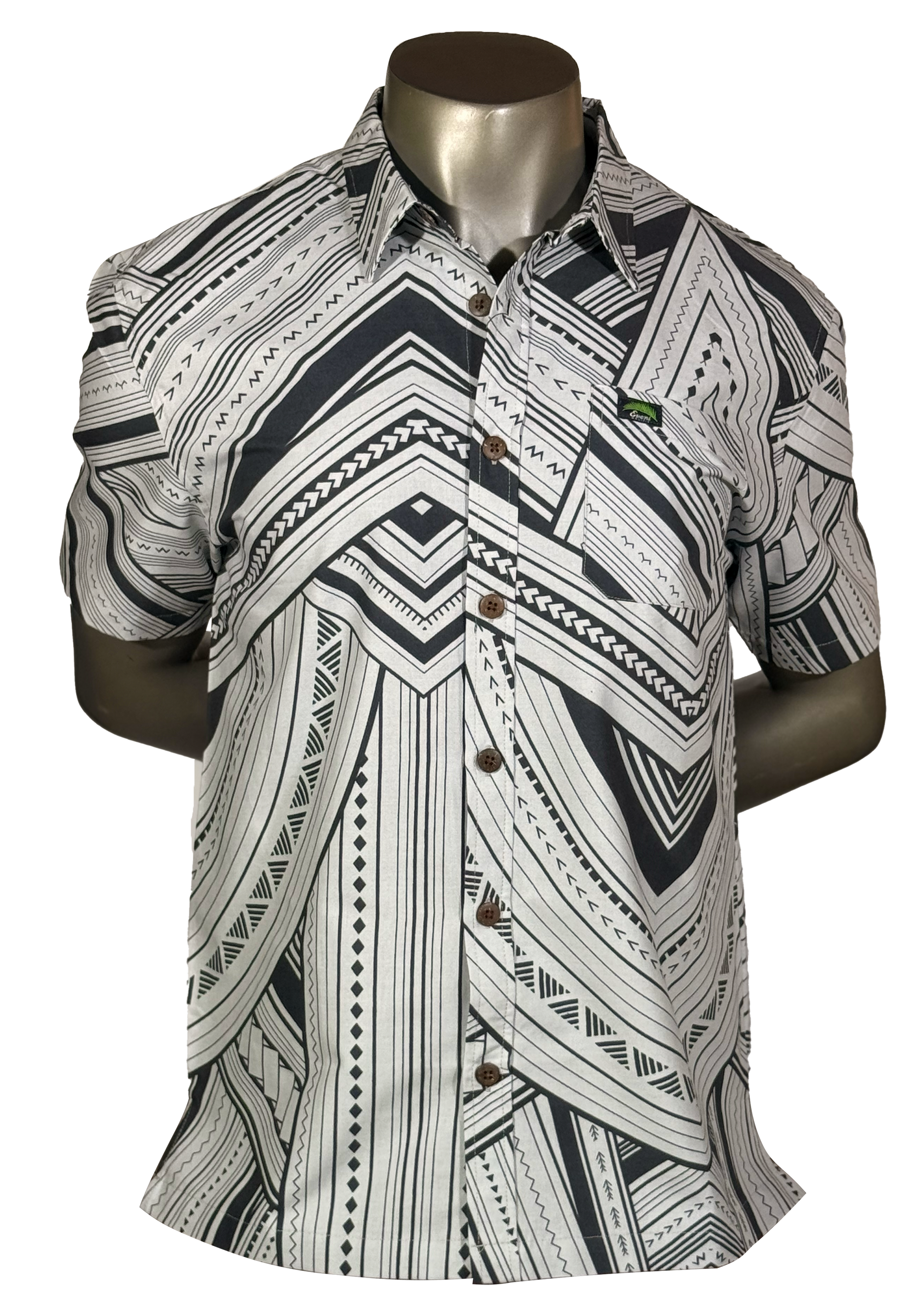 Eveni Pacific Men's Classic Elei Shirt - Grey Clouds