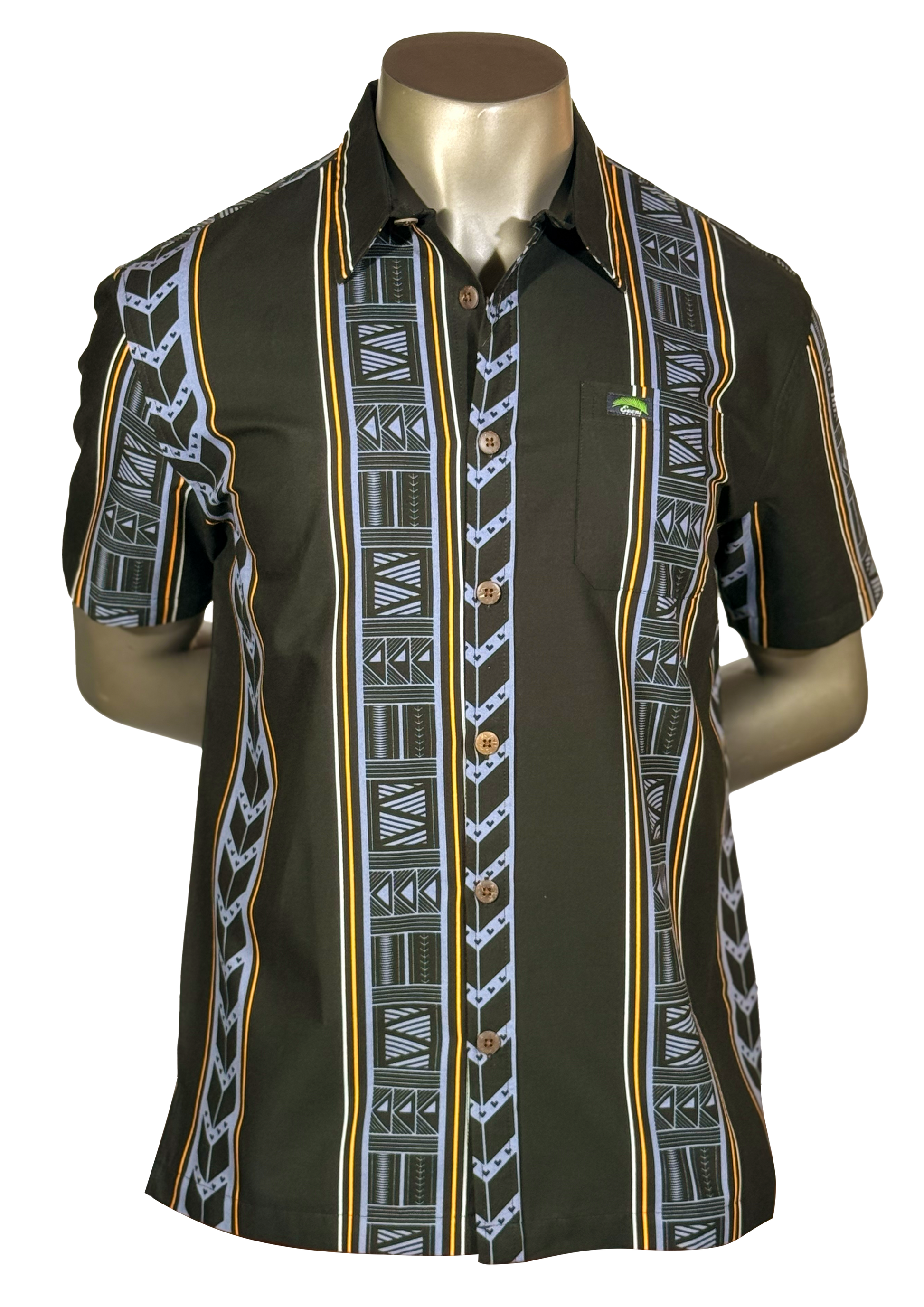 Eveni Pacific Men's Classic Elei Shirt - Ocean's Opal Black
